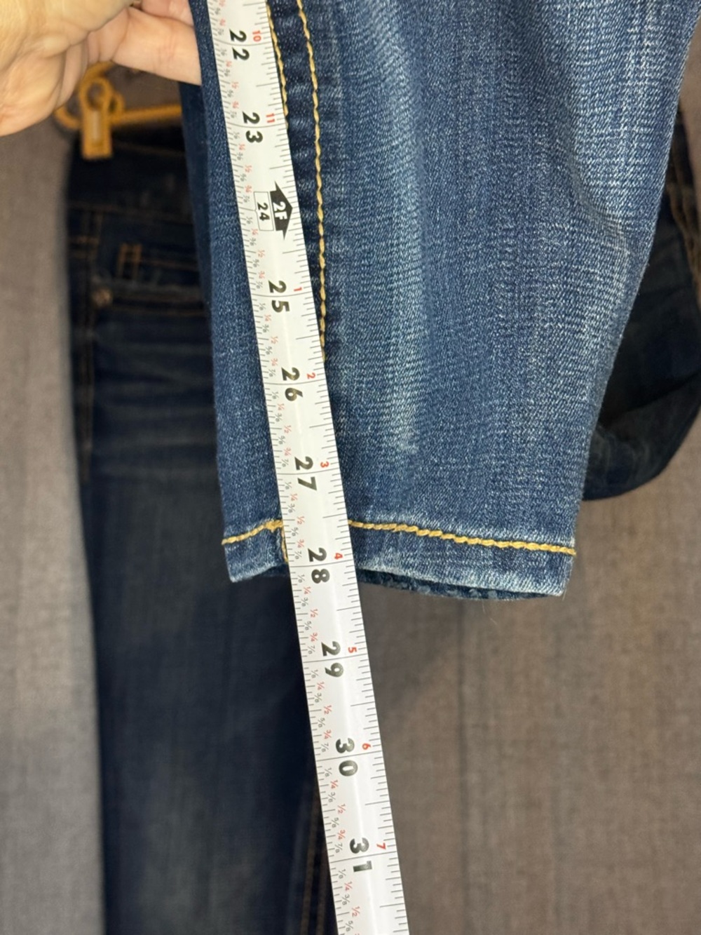 Seven7 Dark Blue Skinny Jeans with Embellished Back Pockets - Picture 10 of 12
